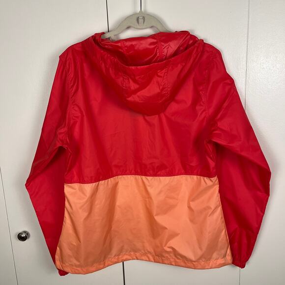 Columbia Womans Windbreaker Jacket Medium Center Ridge Tangerine Hoodie - Picture 3 of 7